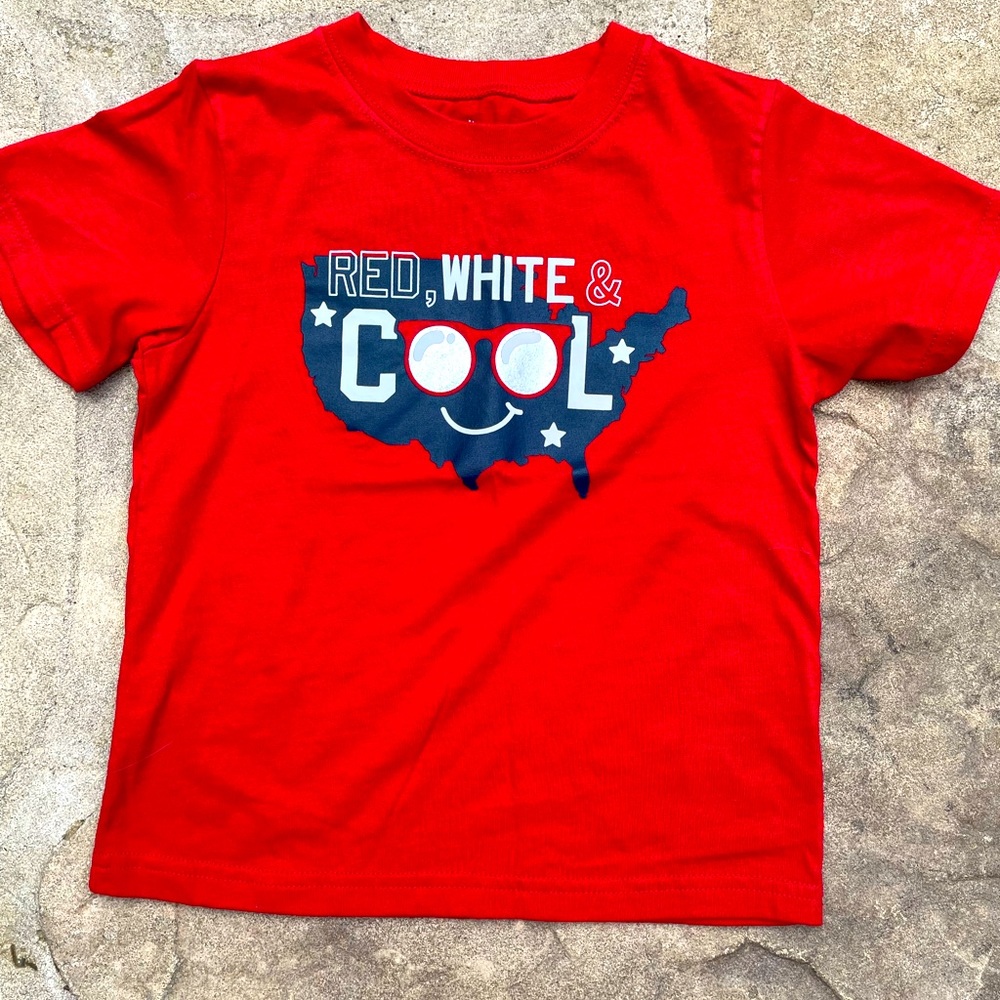 Red, White & Cool, Red, Short Sleeve, Shirt, Size 4T